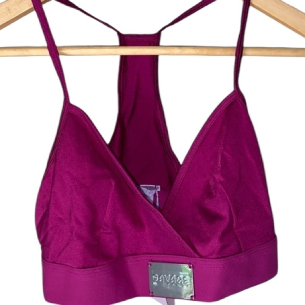 Savage Fenty bra fuchsia pink purple color Rihanna lingerie brand medium